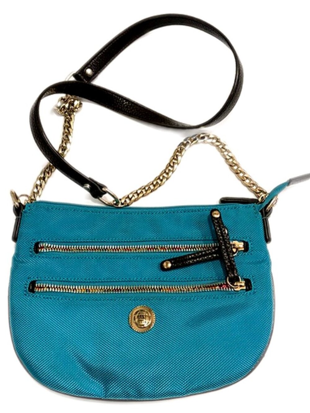JPK Paris 75 Bag Crossbody Turquoise Blue Leather/ canvas Crossbody Purse New